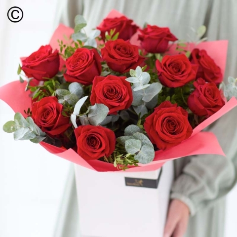 Valentines Red Rose Hand tied